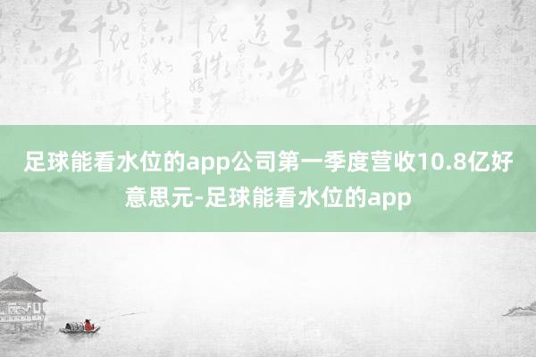 足球能看水位的app公司第一季度营收10.8亿好意思元-足球能看水位的app