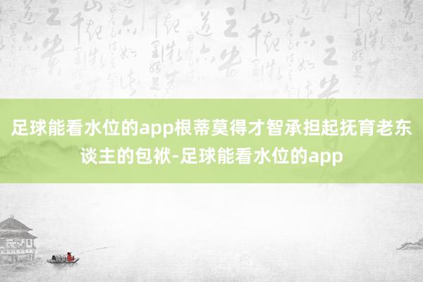 足球能看水位的app根蒂莫得才智承担起抚育老东谈主的包袱-足球能看水位的app