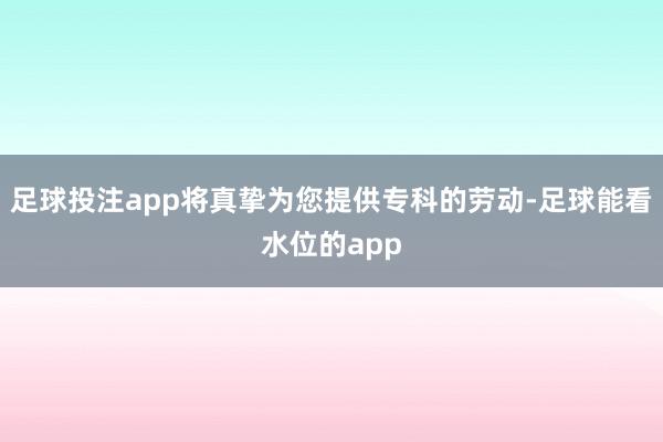 足球投注app将真挚为您提供专科的劳动-足球能看水位的app