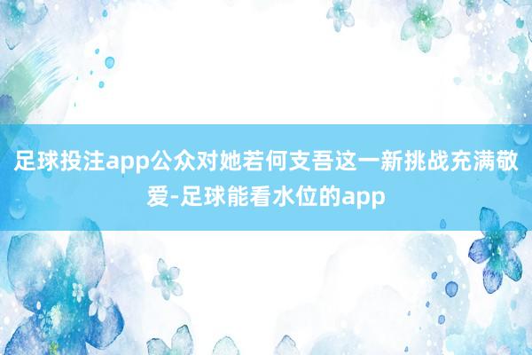 足球投注app公众对她若何支吾这一新挑战充满敬爱-足球能看水位的app