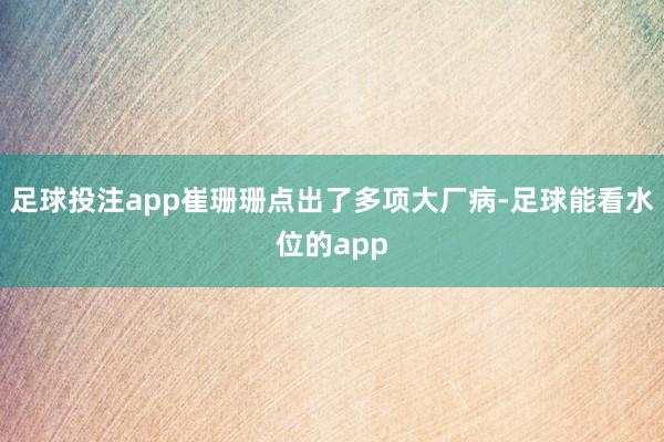 足球投注app崔珊珊点出了多项大厂病-足球能看水位的app