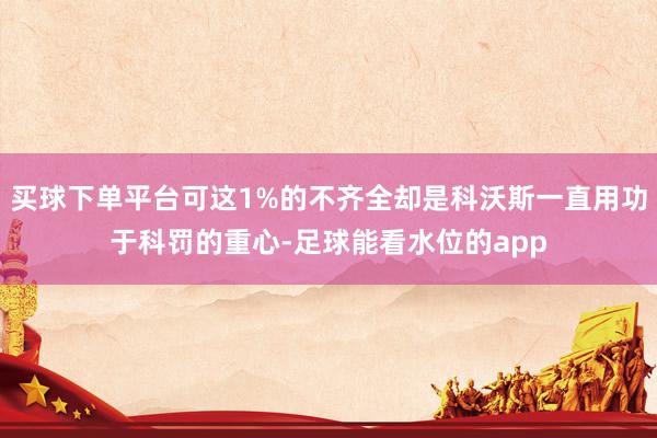 买球下单平台可这1%的不齐全却是科沃斯一直用功于科罚的重心-足球能看水位的app