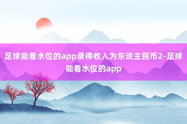 足球能看水位的app录得收入为东谈主民币2-足球能看水位的app