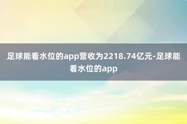 足球能看水位的app营收为2218.74亿元-足球能看水位的app