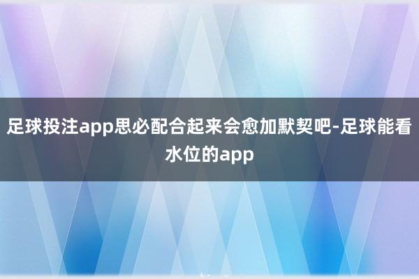 足球投注app思必配合起来会愈加默契吧-足球能看水位的app