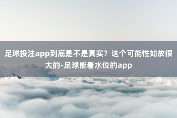 足球投注app到底是不是真实？这个可能性如故很大的-足球能看水位的app