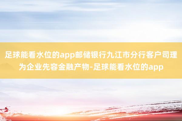 足球能看水位的app邮储银行九江市分行客户司理为企业先容金融产物-足球能看水位的app