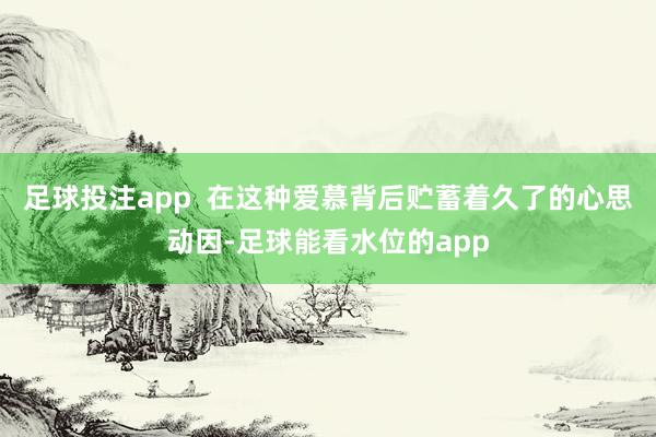 足球投注app  在这种爱慕背后贮蓄着久了的心思动因-足球能看水位的app