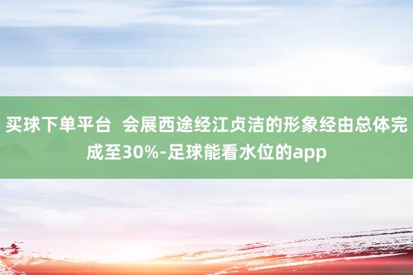 买球下单平台  会展西途经江贞洁的形象经由总体完成至30%-足球能看水位的app