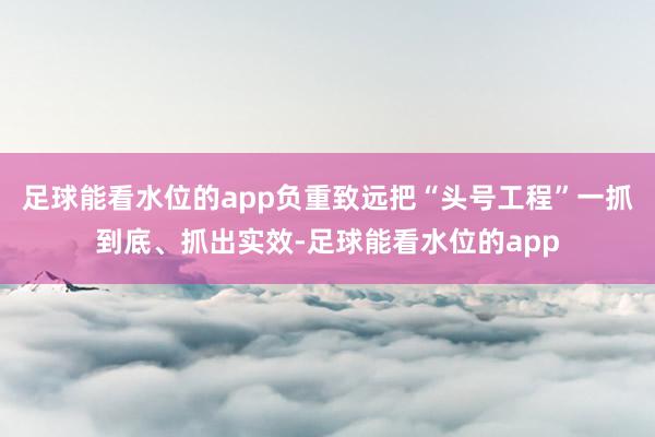 足球能看水位的app负重致远把“头号工程”一抓到底、抓出实效-足球能看水位的app