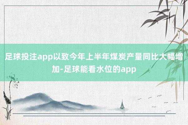 足球投注app以致今年上半年煤炭产量同比大幅增加-足球能看水位的app