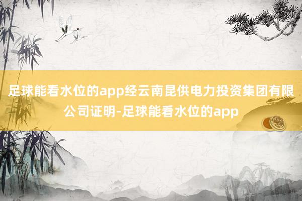 足球能看水位的app经云南昆供电力投资集团有限公司证明-足球能看水位的app