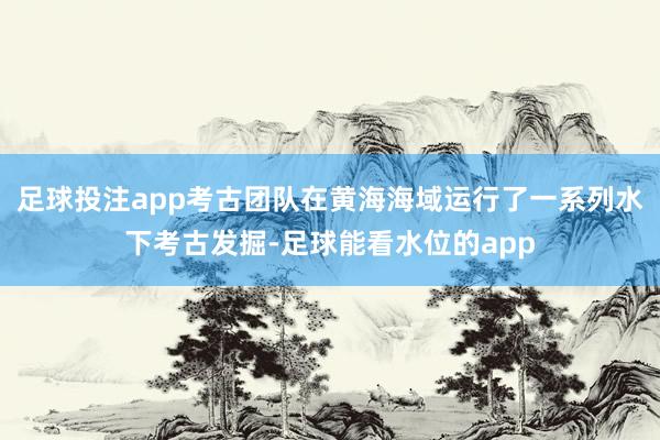 足球投注app考古团队在黄海海域运行了一系列水下考古发掘-足球能看水位的app