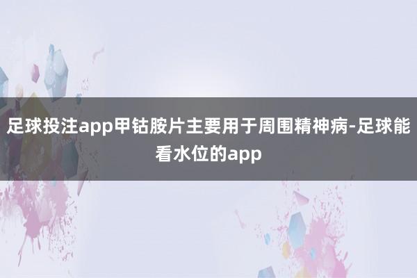 足球投注app甲钴胺片主要用于周围精神病-足球能看水位的app