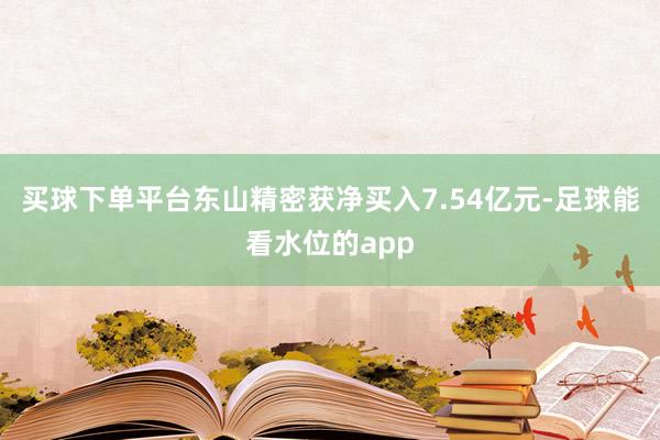 买球下单平台东山精密获净买入7.54亿元-足球能看水位的app