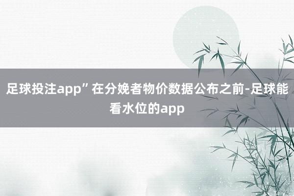 足球投注app”在分娩者物价数据公布之前-足球能看水位的app