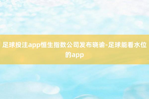 足球投注app恒生指数公司发布晓谕-足球能看水位的app