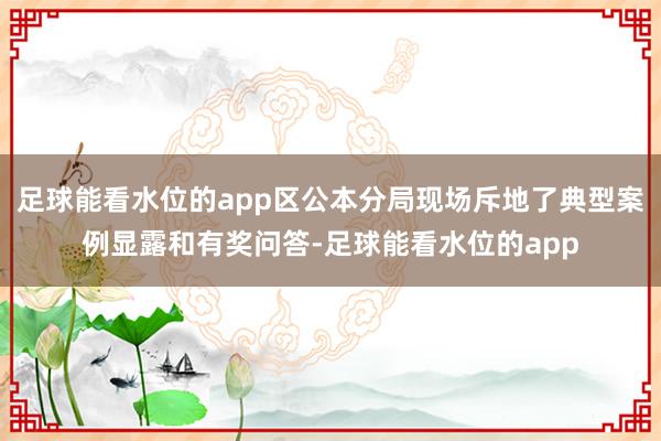 足球能看水位的app区公本分局现场斥地了典型案例显露和有奖问答-足球能看水位的app