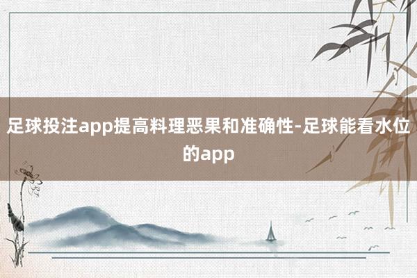 足球投注app提高料理恶果和准确性-足球能看水位的app