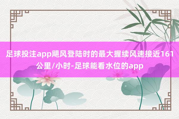 足球投注app飓风登陆时的最大握续风速接近161公里/小时-足球能看水位的app