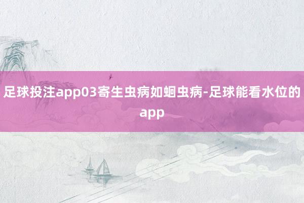 足球投注app03寄生虫病如蛔虫病-足球能看水位的app