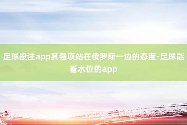 足球投注app其强项站在俄罗斯一边的态度-足球能看水位的app