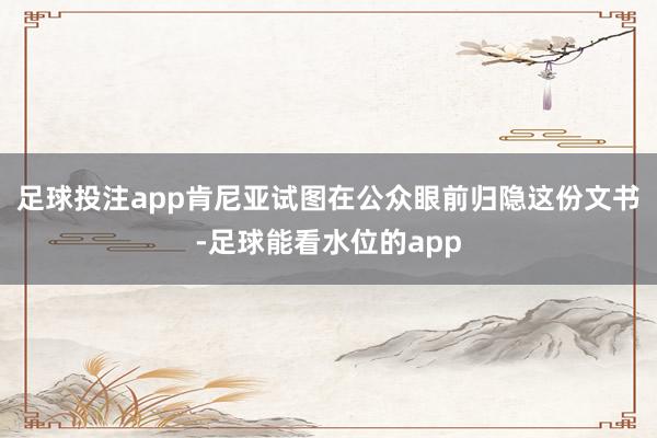 足球投注app肯尼亚试图在公众眼前归隐这份文书-足球能看水位的app