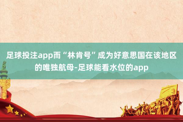 足球投注app而“林肯号”成为好意思国在该地区的唯独航母-足球能看水位的app