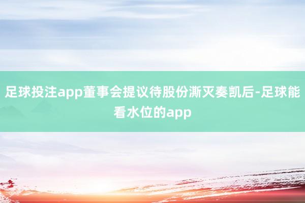 足球投注app董事会提议待股份澌灭奏凯后-足球能看水位的app