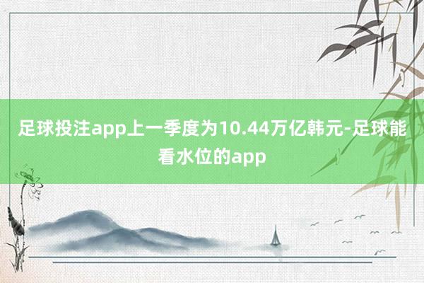 足球投注app上一季度为10.44万亿韩元-足球能看水位的app