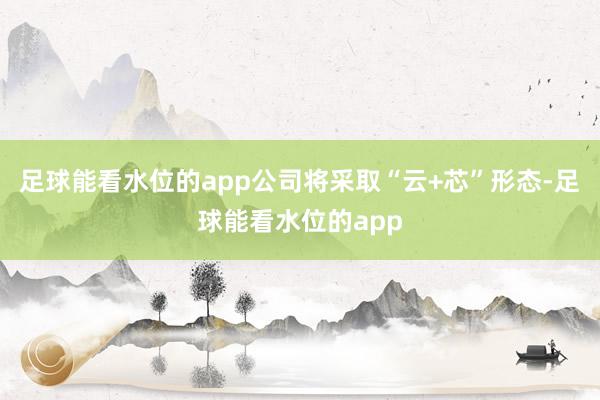 足球能看水位的app公司将采取“云+芯”形态-足球能看水位的app