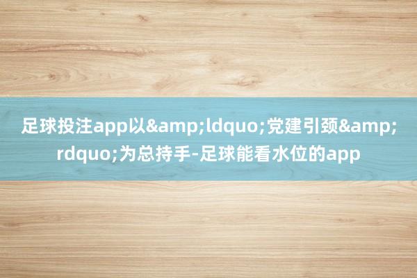 足球投注app以&ldquo;党建引颈&rdquo;为总持手-足球能看水位的app