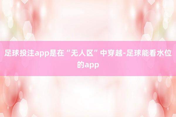 足球投注app是在“无人区”中穿越-足球能看水位的app