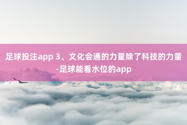 足球投注app 3、文化会通的力量除了科技的力量-足球能看水位的app