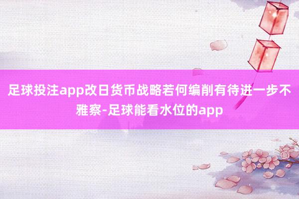 足球投注app改日货币战略若何编削有待进一步不雅察-足球能看水位的app