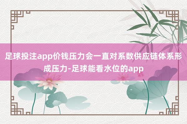 足球投注app价钱压力会一直对系数供应链体系形成压力-足球能看水位的app