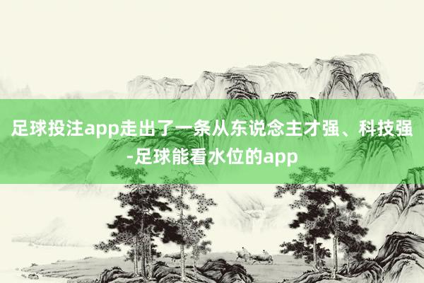 足球投注app走出了一条从东说念主才强、科技强-足球能看水位的app