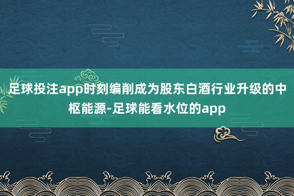 足球投注app时刻编削成为股东白酒行业升级的中枢能源-足球能看水位的app