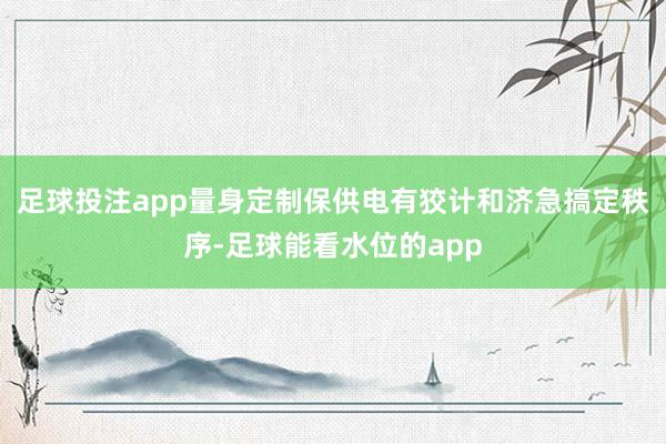 足球投注app量身定制保供电有狡计和济急搞定秩序-足球能看水位的app