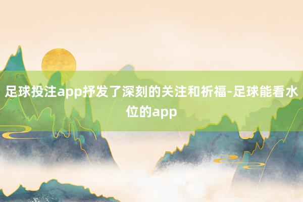 足球投注app抒发了深刻的关注和祈福-足球能看水位的app