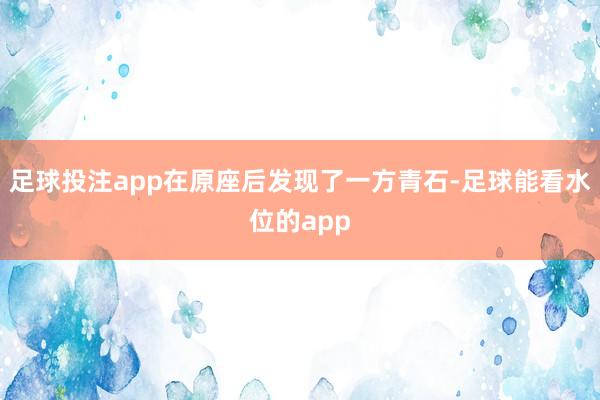 足球投注app在原座后发现了一方青石-足球能看水位的app