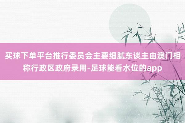 买球下单平台推行委员会主要细腻东谈主由澳门相称行政区政府录用-足球能看水位的app