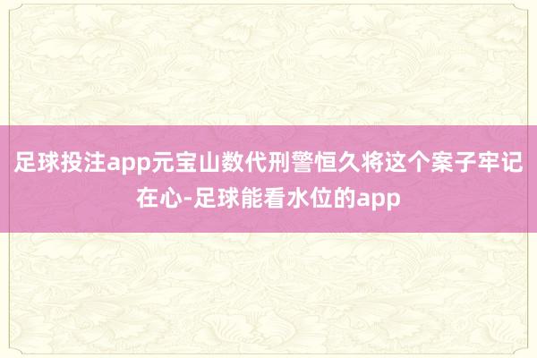 足球投注app元宝山数代刑警恒久将这个案子牢记在心-足球能看水位的app