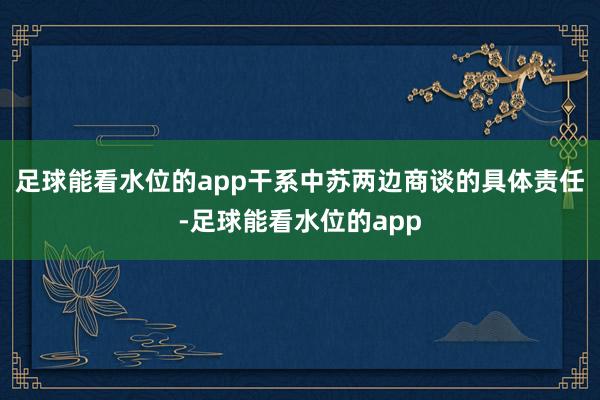 足球能看水位的app干系中苏两边商谈的具体责任-足球能看水位的app