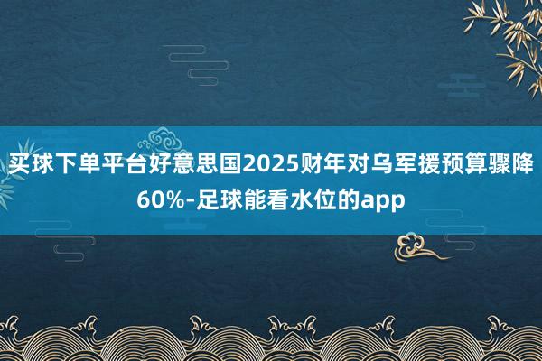 买球下单平台好意思国2025财年对乌军援预算骤降60%-足球能看水位的app