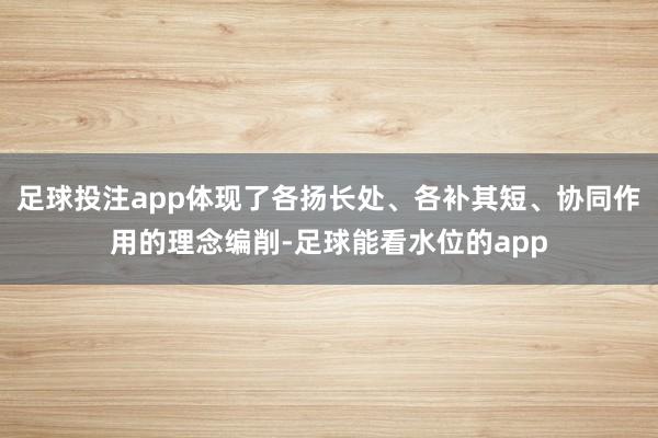 足球投注app体现了各扬长处、各补其短、协同作用的理念编削-足球能看水位的app